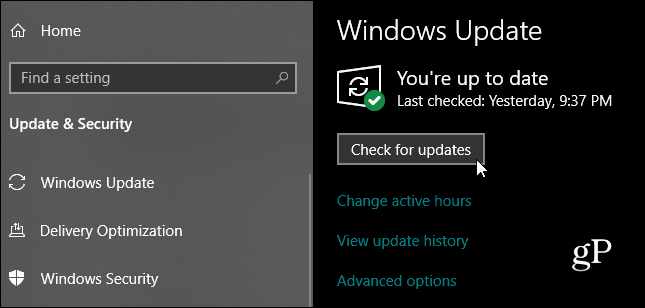 Windows 10 Controleer op updates