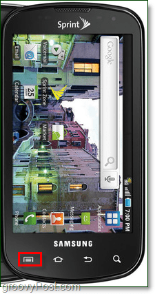 Samsung Galaxy Epic 4G Android-menuknop