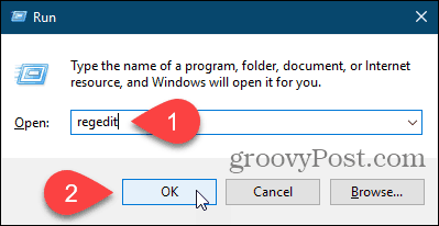 Open de Register-editor in Windows