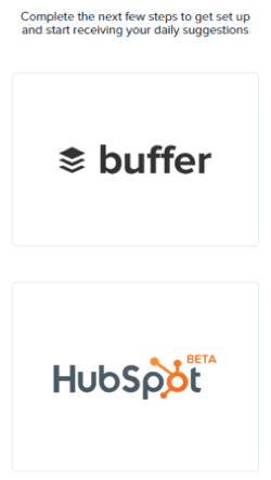 Quuu kan worden geïntegreerd met zowel Buffer als HubSpot.