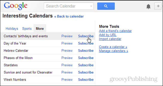 Contactverjaardagen kopiëren naar uw Google-agenda