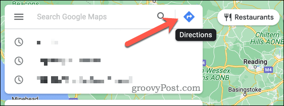 Routebeschrijving starten in Google Maps
