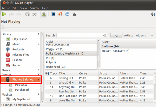 iphone in ubuntu's rhythmbox