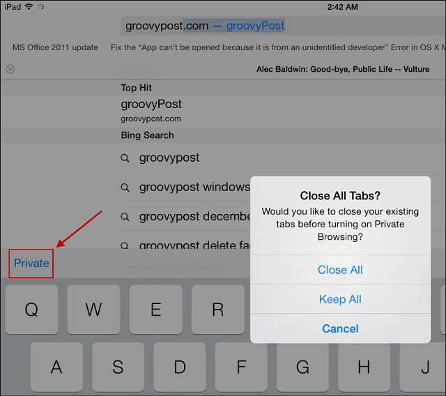 Tip voor iOS 7: gebruik Safari's privé browsen
