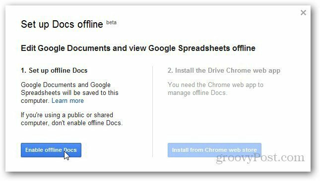 Hoe Google Documenten offline in te schakelen en in te stellen