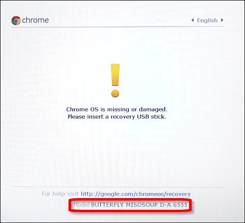 Chrome OS ontbreekt of is beschadigd