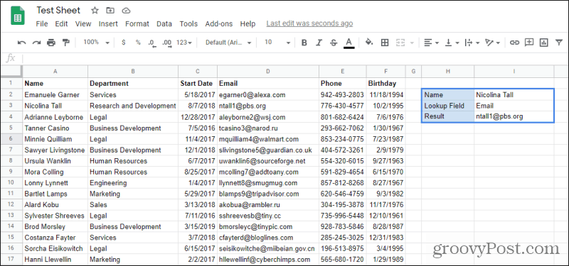 vlookup zoekresultaten