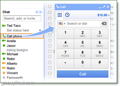 bel telefoons van Google Voice Gmail
