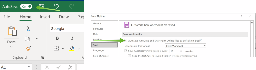 Excel-bestanden opslaan in OneDrive Microsoft Excel AutoSave