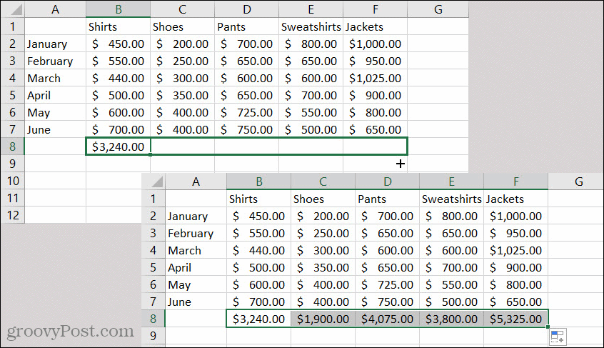 Excel AutoFill-formule