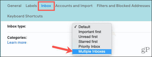 Selecteer meerdere inboxen
