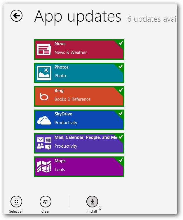 Updates voor Windows 8-apps