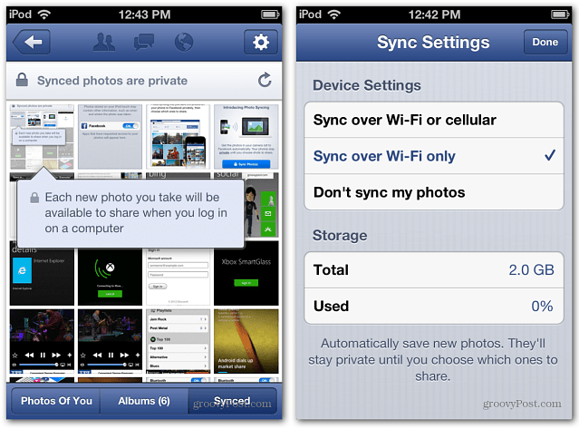 Hoe Facebook Photo Sync op Android en iOS te gebruiken