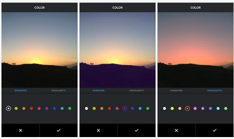 Instagram-tools voor kleuren en vervagen