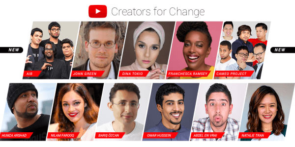 YouTube introduceert nieuwe Creators for Change-ambassadeurs en bronnen.
