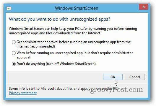 SmartScreen-plaatsing