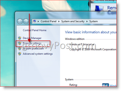 Windows 7 - Open configuratie van externe instellingen voor RDP