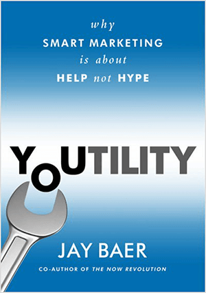 Dit is een screenshot van de boekomslag voor Youtility door Jay Baer.