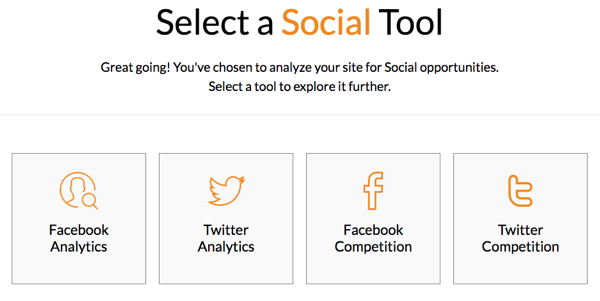 Selecteer een tool voor sociale media in Modovo.