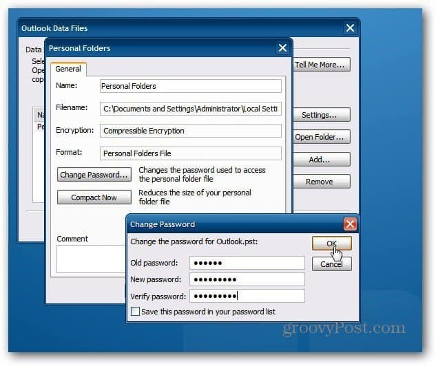 Hoe een Outlook PST-bestand met een wachtwoord te beveiligen