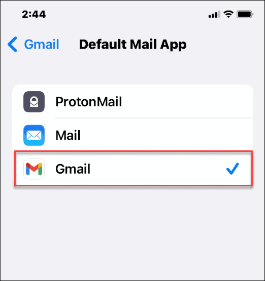 standaard e-mailapps iPhone