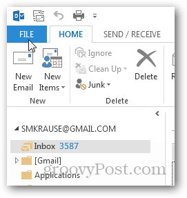 hoe pst-bestand voor Outlook 2013 te maken - klik op bestand