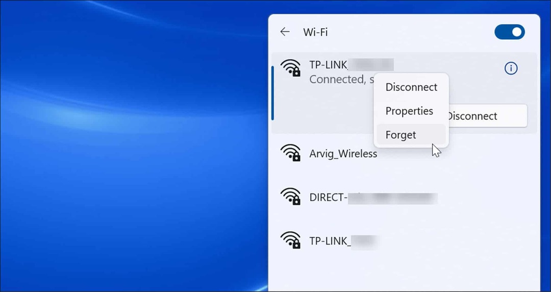 vergeet wifi-netwerk op Windows 11