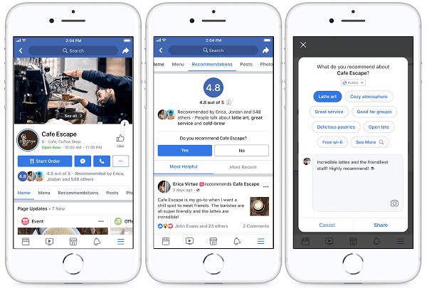 Nieuwe Facebook-bedrijfspagina-indeling voor mobiel: Social Media Examiner