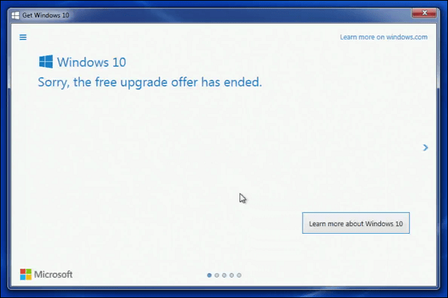 Microsoft raadt klanten aan om contact op te nemen met ondersteuning voor Windows 10-upgrades die niet binnen de deadline zijn voltooid