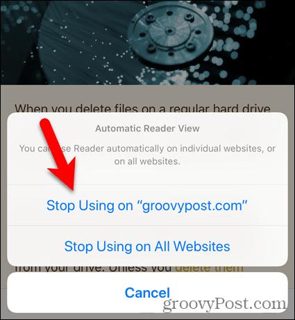 Stop het gebruik van Leesweergave op een website of op alle websites in Safari voor iOS