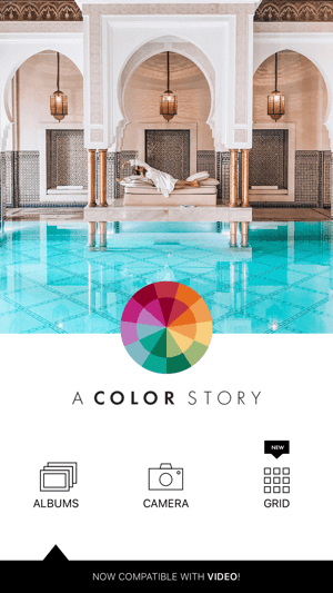 Maak een A Color Story Instagram-verhaal stap 1 met uploadopties.