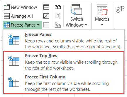 Zet kolom of rij vast in Excel op Windows
