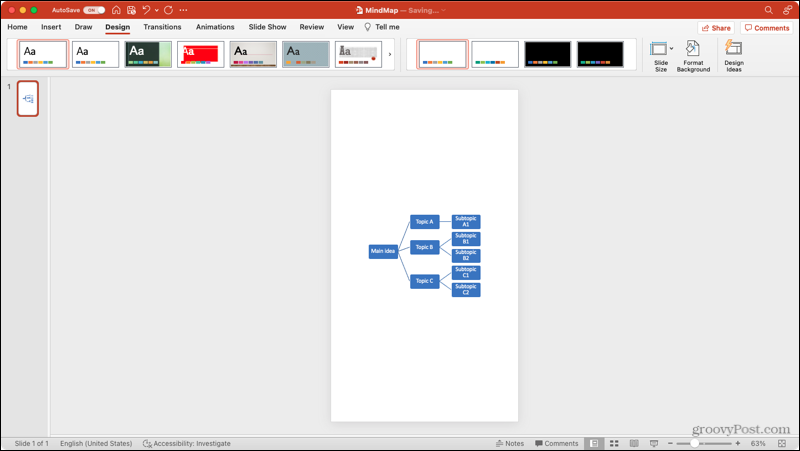 Dia-oriëntatie staand in PowerPoint op Mac