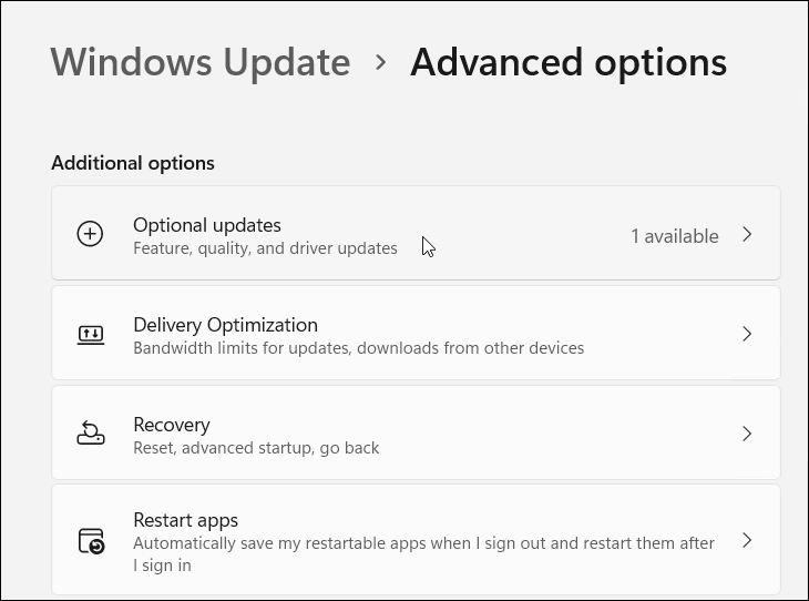 optionele updates apparaatstuurprogramma's handmatig installeren op Windows