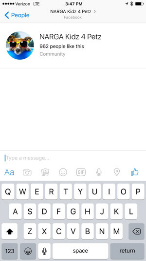 facebook messenger app-scherm