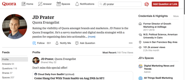 JD Prater's profiel op Quora.