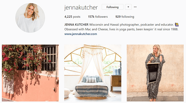Jenna ziet haar Instagram-feed als een tijdschrift.