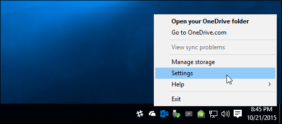 OneDrive-instellingen Windows 10