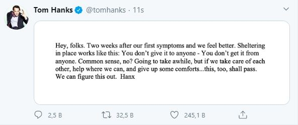 Tom Hanks genas