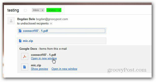 verzenden met ontvangen e-mail van Google Drive