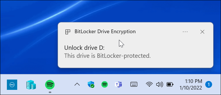 Melding van Drive Encryption