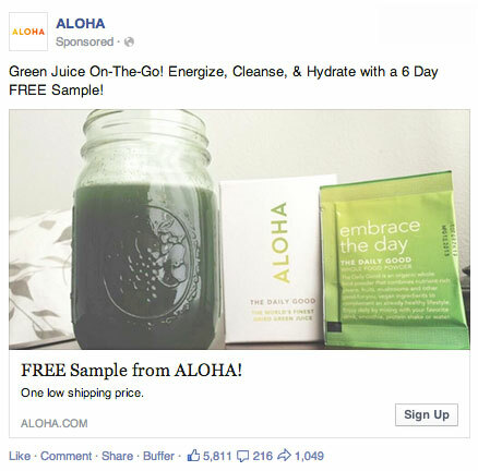 aloha facebook lead generatie advertentie