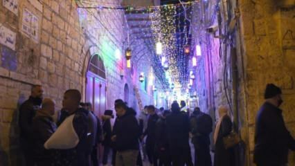 De straten van Jeruzalem zijn schitterend tijdens Ramadan