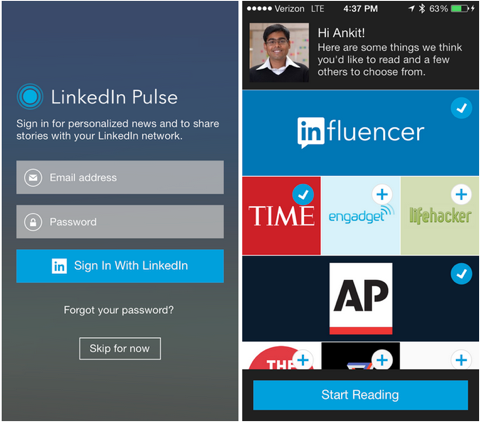 LinkedIn pulse-integratie