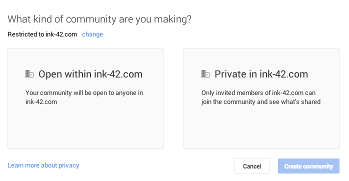 google + beperkte gemeenschap