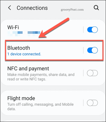 Android Bluetooth-instellingenmenu