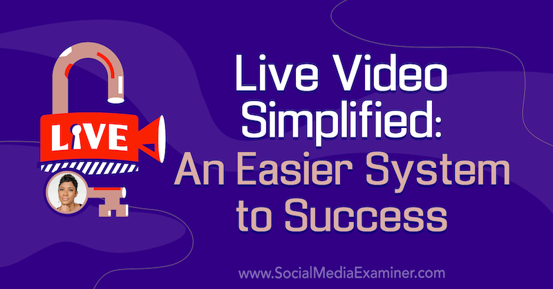 Vereenvoudigde live video: een eenvoudiger systeem naar succes met inzichten van Tanya Smith op de Social Media Marketing Podcast.