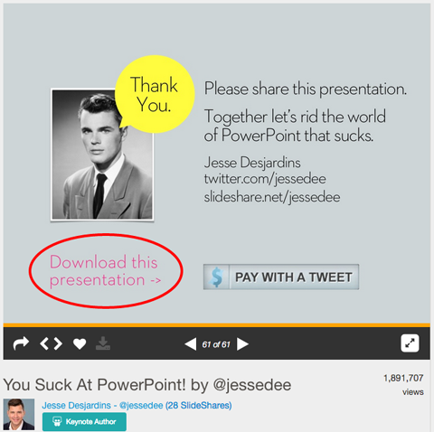 call-to-action in een slideshare-dia