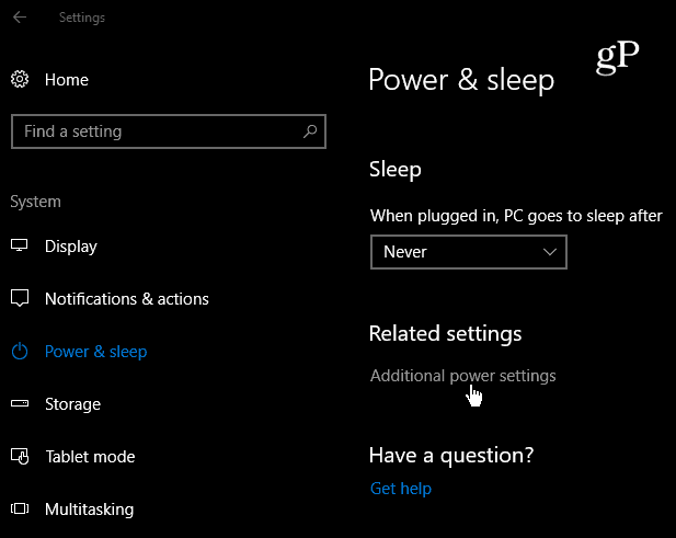 Aanpassen wat de aan / uit-knop doet in Windows 10