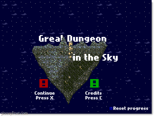 Great Dungeon In The Sky Hoofdmenu